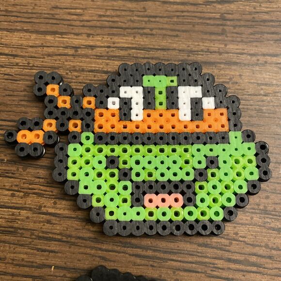 Teenage Mutant Ninja Turtles Pixel Art Perler Beads Retro Nostalgic All 4 4”x2.5 - Picture 3 of 11